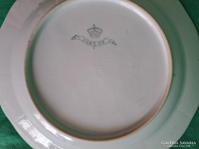 ANTIK Herendi Imari mintás tányér, szalag-koronás jelzéssel (1884-1896)