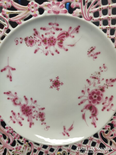 Antique Herendi broken Waldstein patterned decorative plate, around 1880