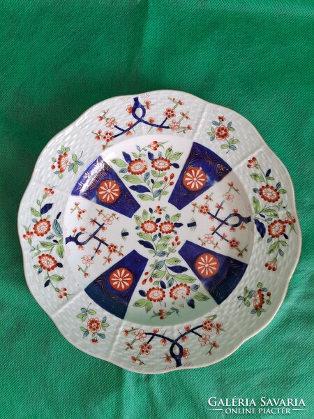 ANTIK Herendi Imari mintás tányér, szalag-koronás jelzéssel (1884-1896)