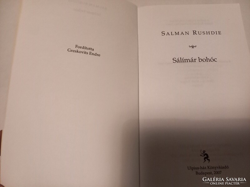 Salman Rushdie Sálímár bohóc Ulpius-ház, 2007