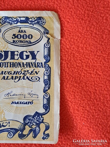 Árvaházi sorsjegy 1925. "C" sorozat, 5000 korona