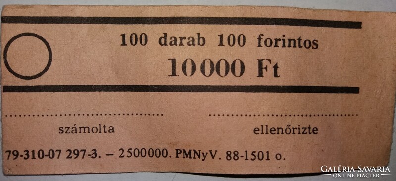 Retro 1979 - MAGYAR PÉNZNYOMDA 100 FORINT BANKJEGY KÖTEGELŐ 10.000,- forinthoz a képek szerint