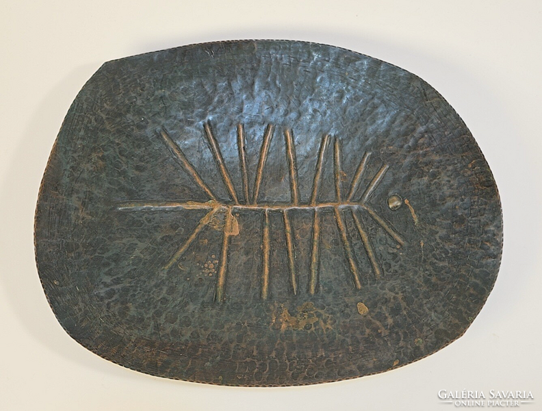 Percz János - stilizált halas nagyméretű asztaldísz / ötvösmunka