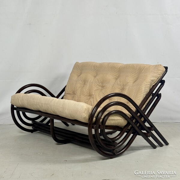 Retro francia rattan ülőgarnitúra 1970