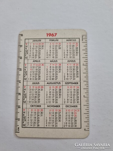 VEB CARL ZEISS JENA OPTIK 1967. évi német kártyanaptár  PRAZISIONSMECHANIK ELEKTRONIK