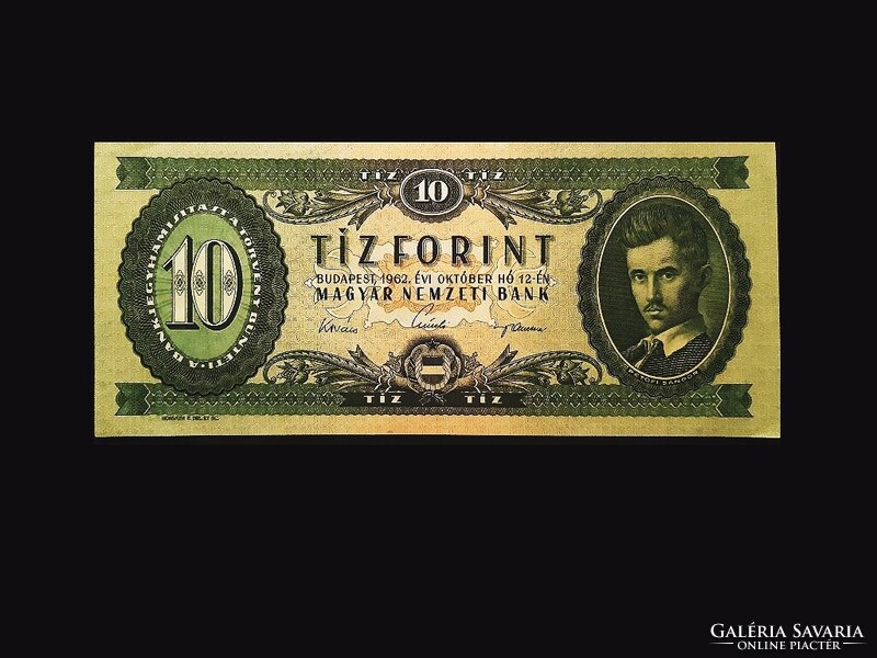 Híres - és ritka  10 FORINT 1962 GYÖNYÖRŰ hajtésmentes!
