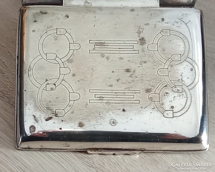 Sandrik-Szandrik szecessziós cukortartó nikkelezüstből, 1900-1910 körül