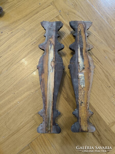 Antik 130 éves Ónémet Bécsi barokk rokokó faragàsok pàrban fali óra bútor oszlopok dekoráció célra