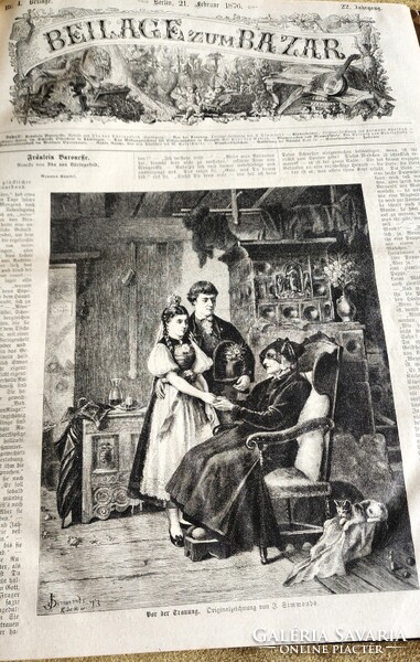 1876 NÉMET NŐ MAGAZIN 196 OLDAL EGYBEKÖTVE KÉZIMUNKA DIVAT RENGETEG ÉRTÉKES ACÉLMETSZET IRODALOM