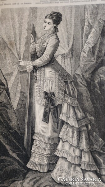 1876 NÉMET NŐ MAGAZIN 196 OLDAL EGYBEKÖTVE KÉZIMUNKA DIVAT RENGETEG ÉRTÉKES ACÉLMETSZET IRODALOM