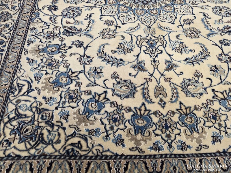 Álomszép hatalmas selyemkontúros iráni nain  240x340 kézi gyapjú perzsa szőnyeg FZ93