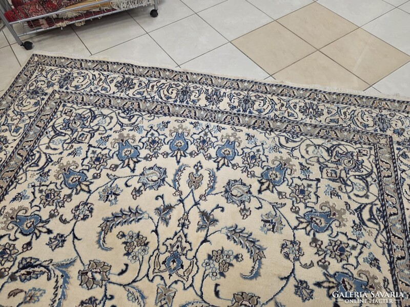 Álomszép hatalmas selyemkontúros iráni nain  240x340 kézi gyapjú perzsa szőnyeg FZ93