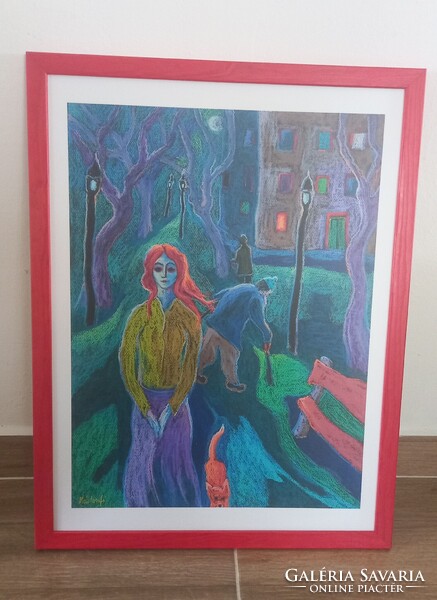 Mártonfi Benke Márta: Esti séta (Evening Walk, 2005) reprodukció