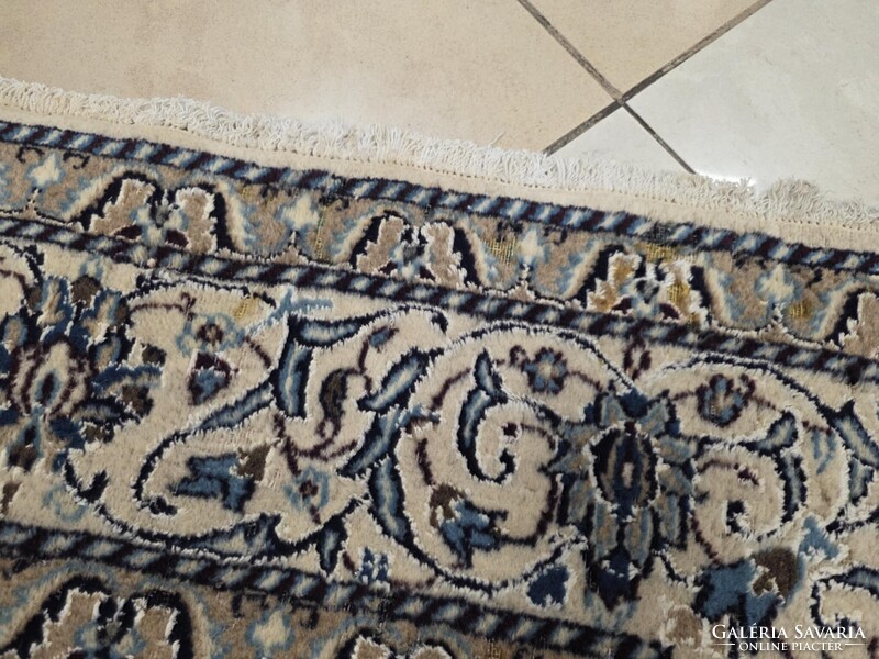 Álomszép hatalmas selyemkontúros iráni nain  240x340 kézi gyapjú perzsa szőnyeg FZ93