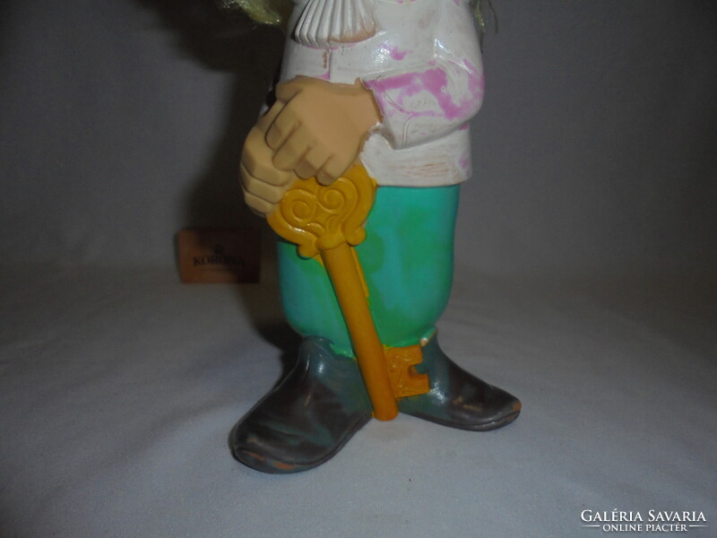 Retro Pinokkió gumi játék baba, figura 25 cm - az orosz Aranykulcsocska meséből