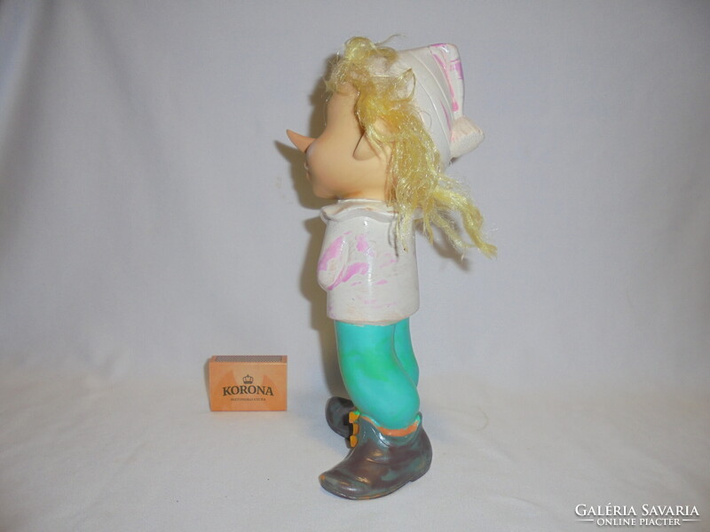 Retro Pinokkió gumi játék baba, figura 25 cm - az orosz Aranykulcsocska meséből