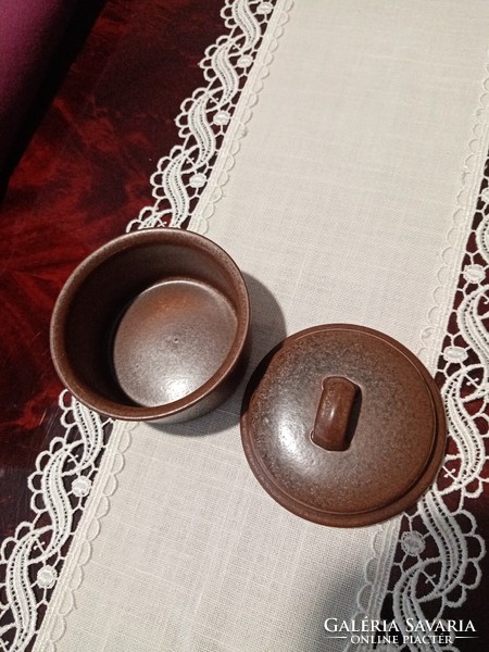 Skandináv / finn  Arabia  Finland Ruska  kerámia kávés / teás csésze, csészealj, cukortartó fedéllel