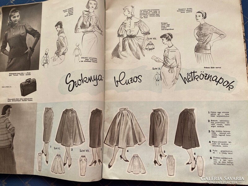 ÉVA A Nők Lapja Divatmagazinja. I. évfolyam 2. szám 1957.szeptember szabásminta melléklettel.