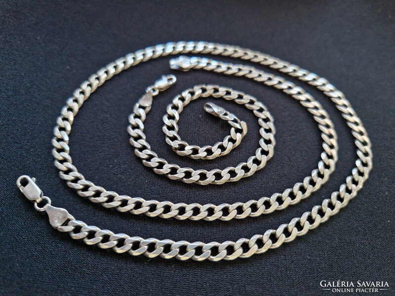Tömör súlyos férfi ezüst (925) pancer ékszerszett