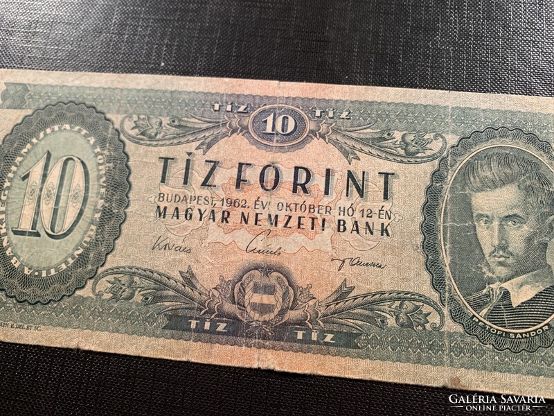 *** "01"-es fordított hátlapi alapnyomatos 1962-es 10 ft ***