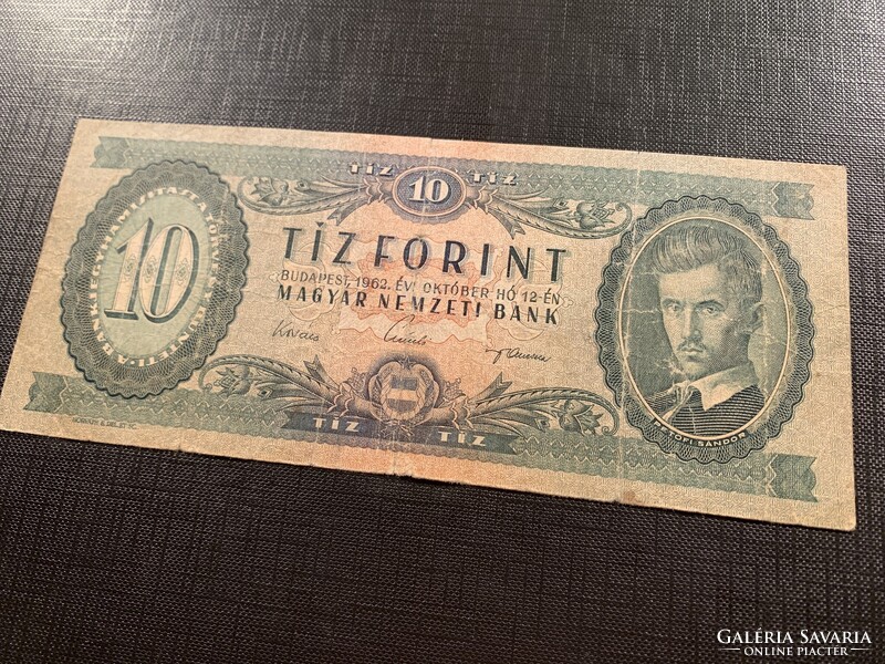 *** "01"-es fordított hátlapi alapnyomatos 1962-es 10 ft ***