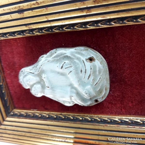 19. századi antik Madonna dombormű aranyozott faragott fakeretben