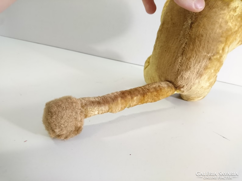 Vintage plüss oroszlán zöld üvegszemekkel kb. az 1960-as évekből