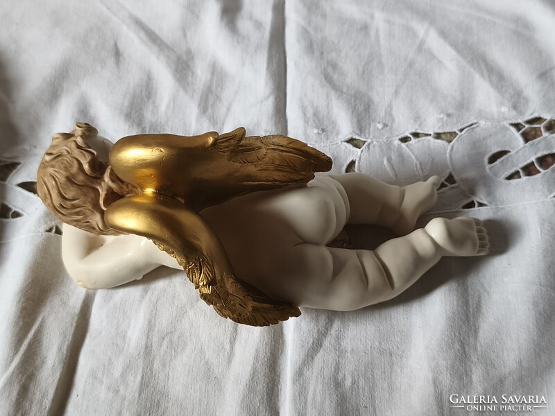 Gilde jelölt, barokkos, antikolt kerub, alvó angyalka, karácsonyi dekoráció