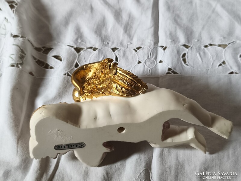 Gilde jelölt, barokkos, antikolt kerub, alvó angyalka, karácsonyi dekoráció