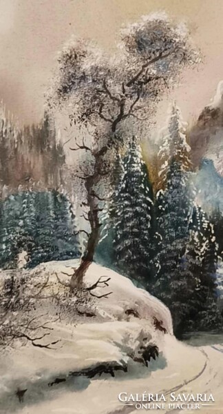 Ioan Grosos olajfestmény - Téli táj