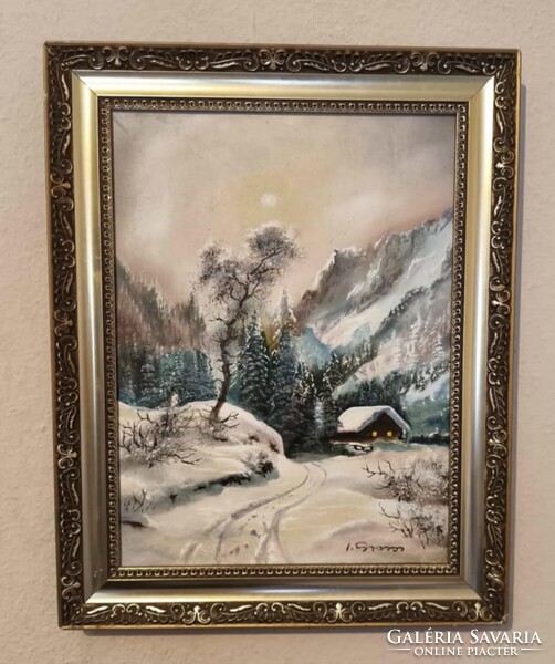 Ioan Grosos olajfestmény - Téli táj