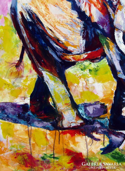 Walking majestic elephant II - acrylic painting / Sétáló fenséges elefánt II - akril festmény