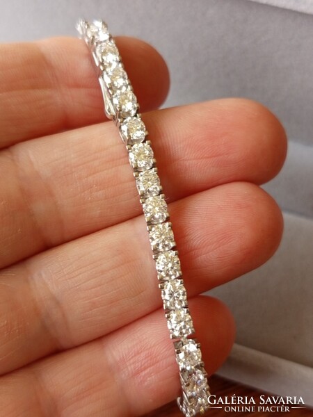 Leárazva! Moissanit gyémánt 925 ezüst karkötő 0.3 ct kövekkel