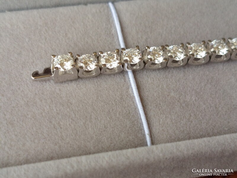 Leárazva! Moissanit gyémánt 925 ezüst karkötő 0.3 ct kövekkel