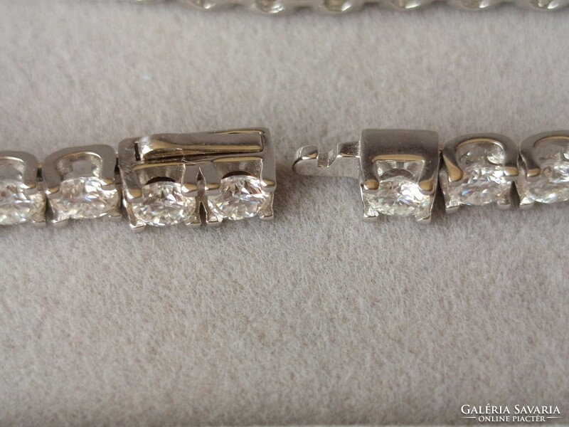 Leárazva! Moissanit gyémánt 925 ezüst karkötő 0.3 ct kövekkel