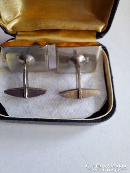 Valódi,tojássárgája,Borostyán mandzsetta gomb