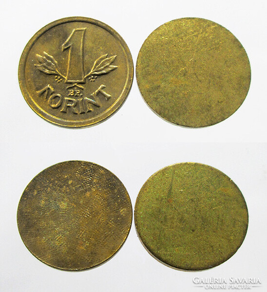 Mini 1 forint egyoldalas veret + veretlen lapka