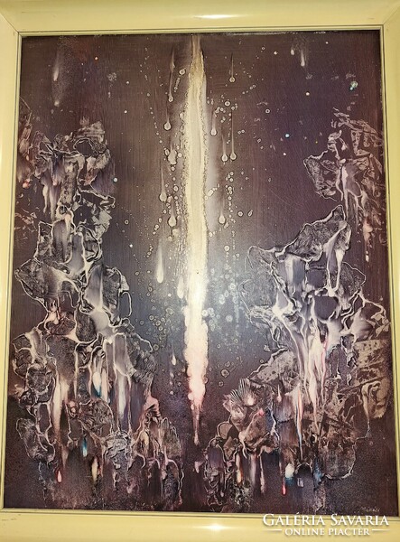 Máriási Masznyik Iván (1928 - 1997) Szakadék c. Képcsarnokos festmény 80x60cm Eredeti Garanciával