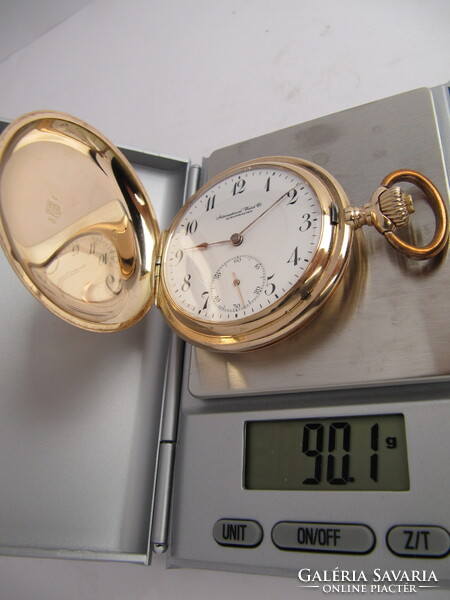 ANTIK , IWC SCHAFFHAUSEN ,14KARÁTOS ARANY,DUPLAFEDELŰ ZSEBÓRA,1915