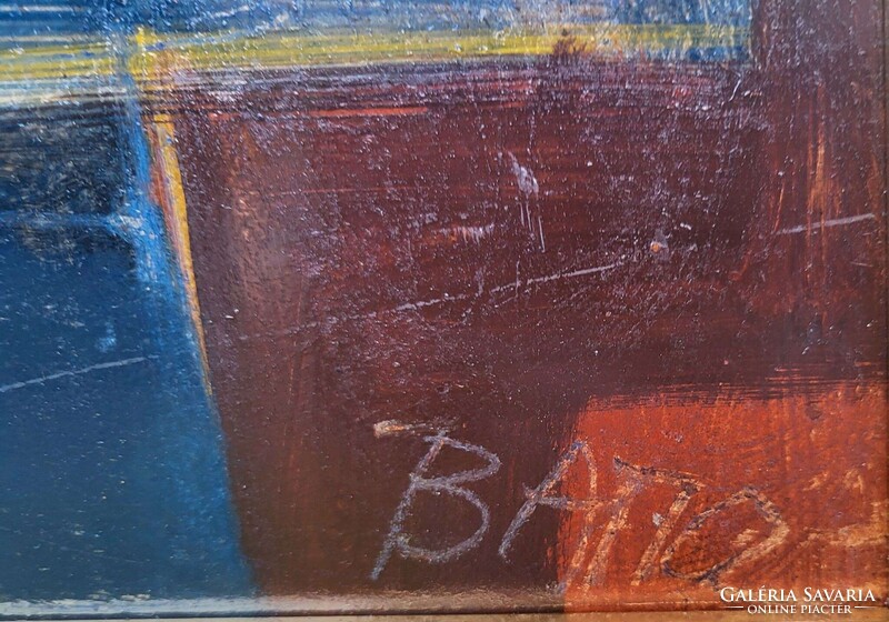 Baticz Levente (1941 - ) Csendélet c. Képcsarnokos olajfestménye EREDETI GARANCIÁVAL !