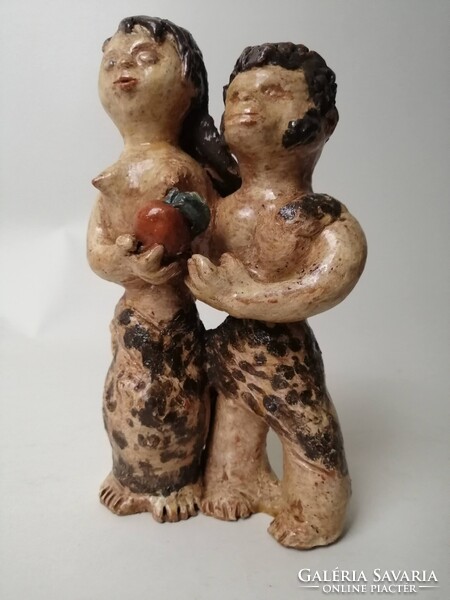 ENDRŐ MARGIT /1899-1986/ - ÁDÁM ÉS ÉVA KERÁMIA SZOBOR