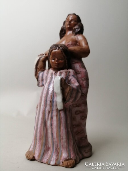 ENDRŐ MARGIT /1899-1986/ - ANYA ÉS LÁNYA KERÁMIA SZOBOR