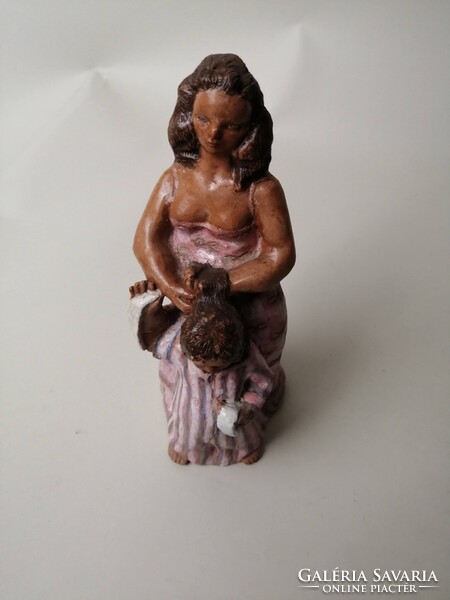 ENDRŐ MARGIT /1899-1986/ - ANYA ÉS LÁNYA KERÁMIA SZOBOR