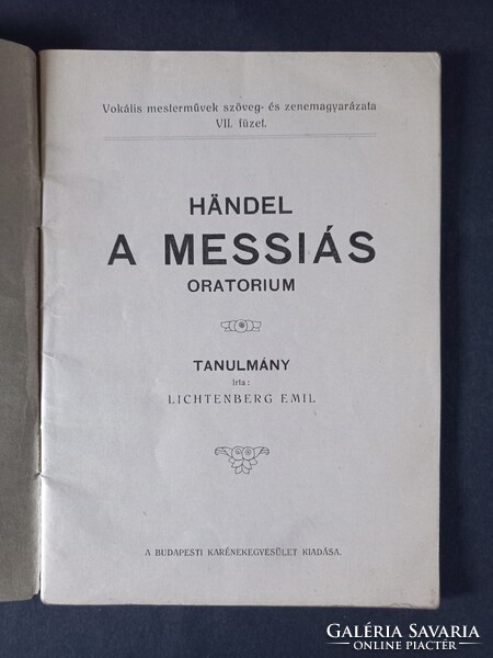 Händel - A messiás Oratórium Tanulmány Lichtenberg Emil