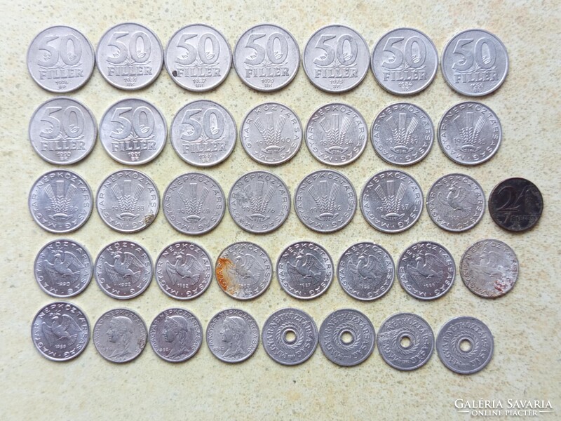 Magyarország 38 db Különböző Érme 2,5,10,20,50 Fillér 1947-1992