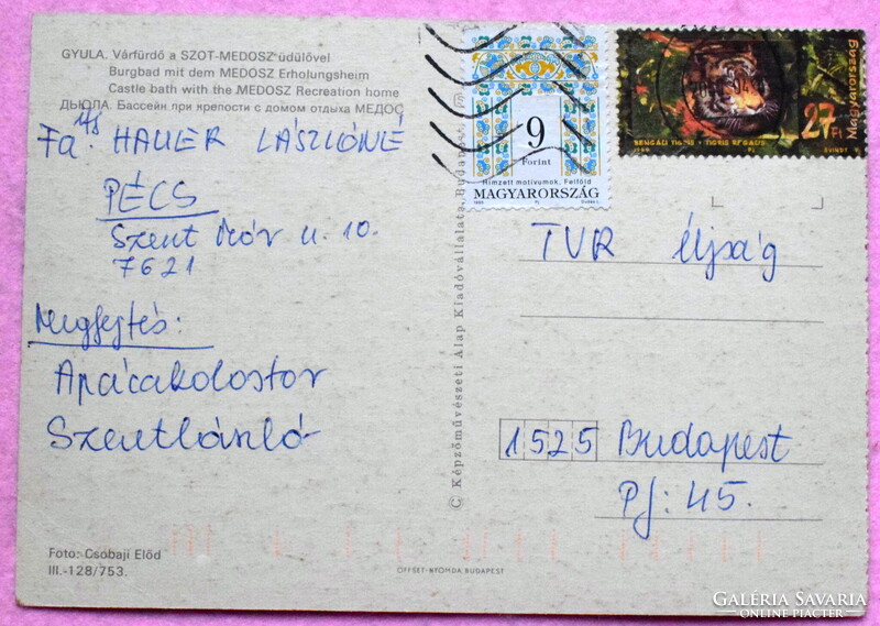 Gyula - Várfürdő ,  Szot - Medosz üdülő   - retro képeslap