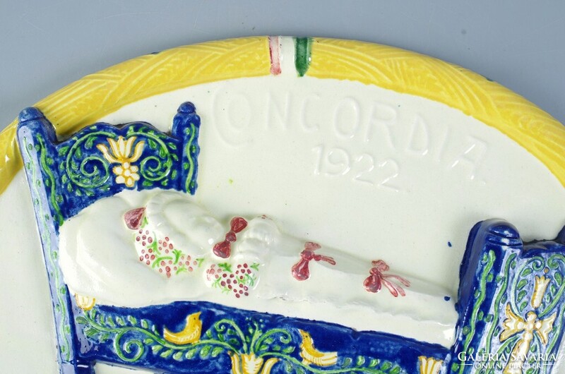 Borszéky Frigyes Concordia ovális 1922 fali plakett