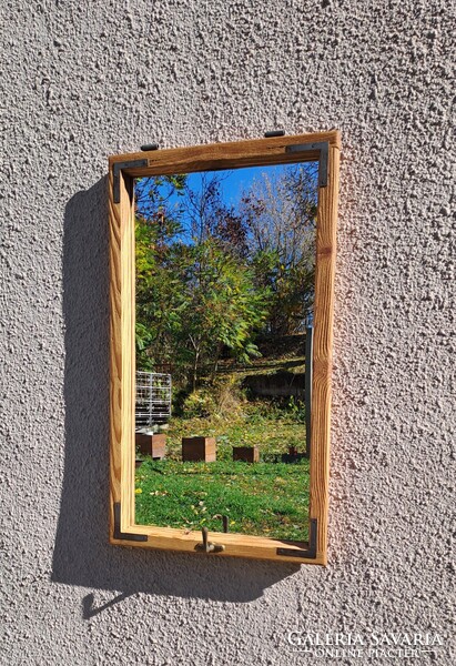 Fali előszoba tükör régi ablakkeretből 90 x 52 cm