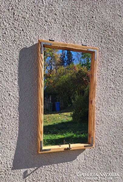 Fali előszoba tükör régi ablakkeretből 90 x 52 cm