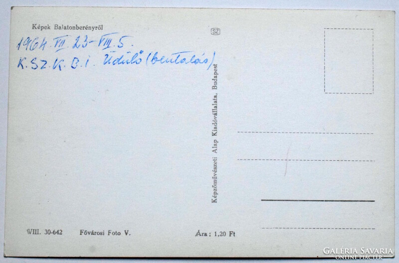 Balatonberény régi  mozaik  képeslap   1969